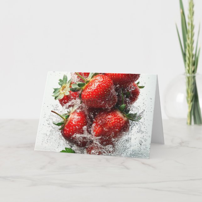 Strawberry Splash Note Card (Front)