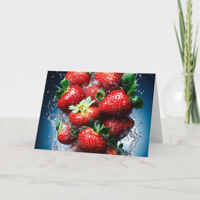 Strawberry Splash Note Card (Front)