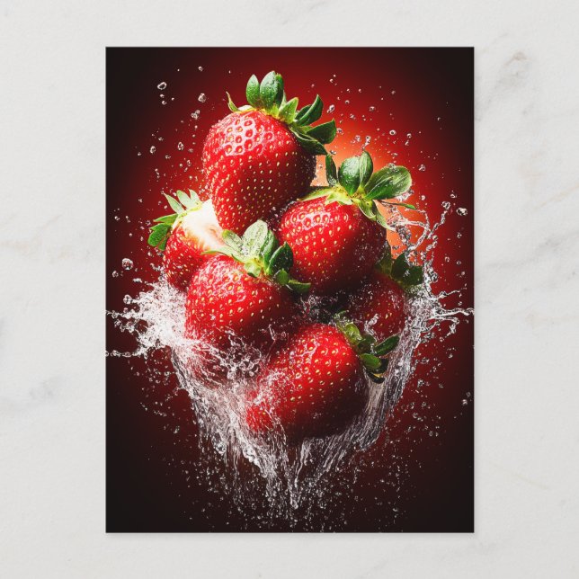 Strawberry Splash Postcard (Front)