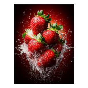 Strawberry Splash Poster