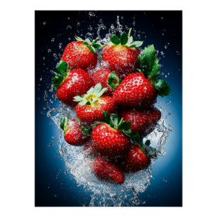 Strawberry Splash Poster