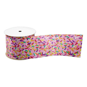 Strawberry Sprinkles Satin Ribbon