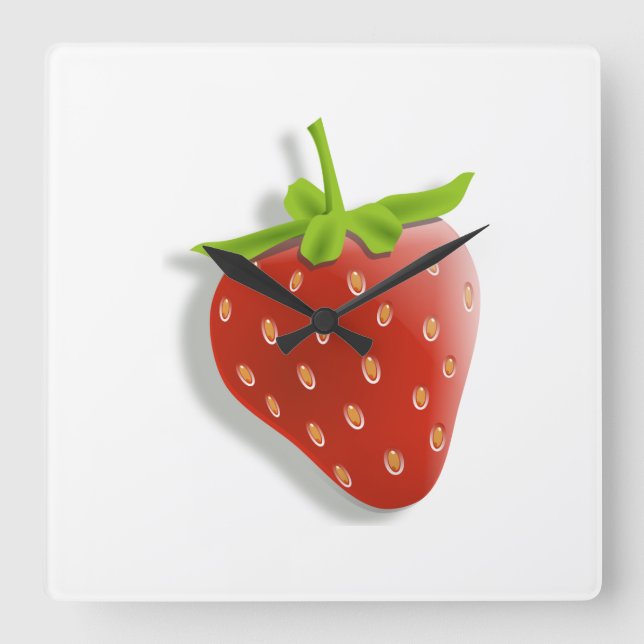 Strawberry Square Wall Clock (Front)