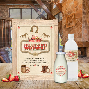 Strawberry Stampede Birthday Drink Sign