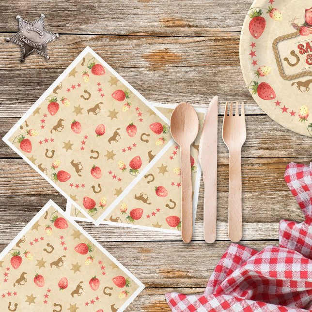 Strawberry Stampede Birthday  Napkin (Creator Uploaded)