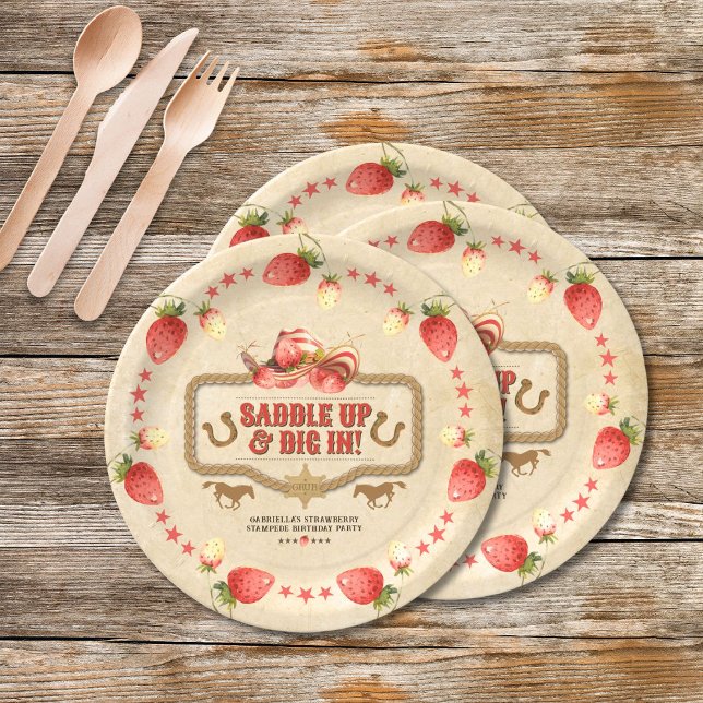 Strawberry Stampede Birthday  Paper Plate (Creator Uploaded)