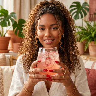 Strawberry Stemless Wine Glass