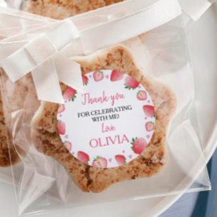 Strawberry Sticker Labels Birthday Baby Shower