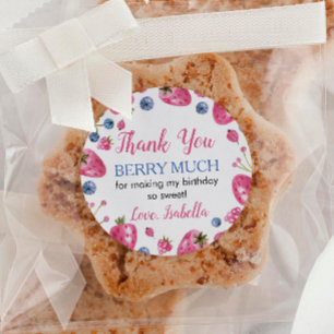 Strawberry Sticker Labels Birthday Baby Shower