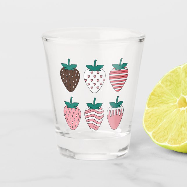 Strawberry Strawberries Fruit Lover Farmers Garden Shot Glass (Front)
