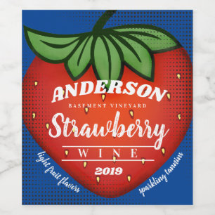 Strawberry strawberries homemade wine personalised wine label