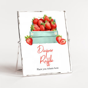 Strawberry Summer Baby Shower Diaper Raffle Poster