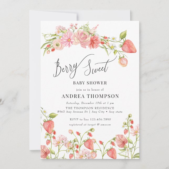 Strawberry | Summer Baby Shower Invitation (Front)