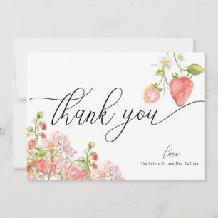 Strawberry Summer Bridal Shower Thank You Card