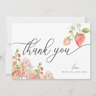 Strawberry | Summer Bridal Shower  Thank You Card