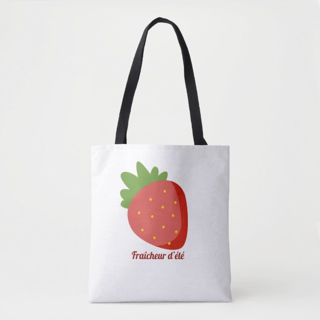 Strawberry Summer Freshness Tote Bag (Front)