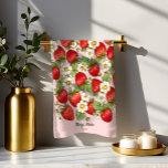 Strawberry summer fruit customised name tea towel<br><div class="desc">Strawberry summer fruit strawberry garden strawberry berry fruit  themed gifts for her,  gifts for mum,  home decor,  party prizes,  Christmas gifts for mum,  housewarming party gifts</div>