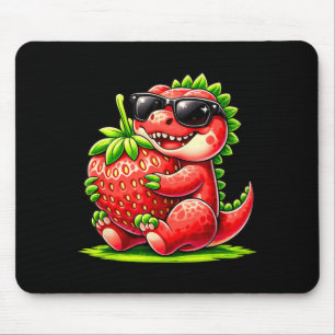 Strawberry Summer Fruit Lover Dinosaur T Rex Mouse Pad