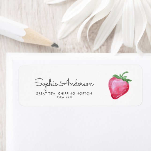 Strawberry Summer Fruit  Return Address Label (Insitu)