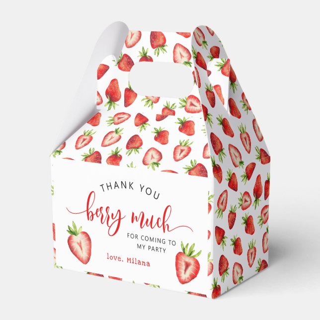 Strawberry Summer Party Favour Box (Front Side)