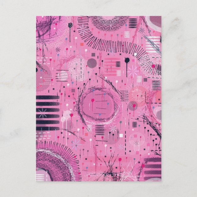 Strawberry Sundae Abstract Art  Postcard (Front)