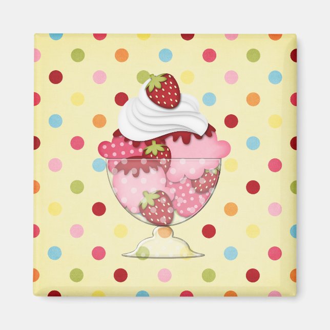 strawberry sundae magnet (Front)