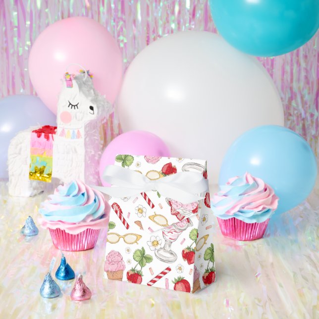 Strawberry Sundae Pattern Favour Box (Party)
