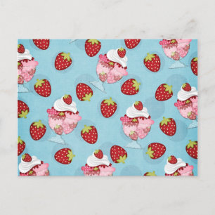 strawberry sundae postcard
