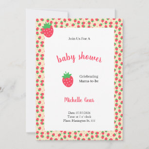 Strawberry Sweet Baby Shower Invitation