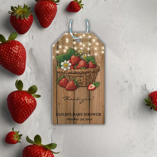 Strawberry Sweet Basket Baby Shower Gift Tags