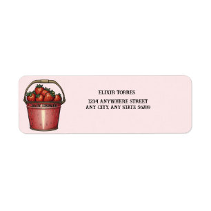Strawberry Sweet Bucket Baby Shower Return Address Label