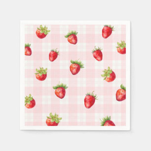 Strawberry Sweet Rustic diaper Baby Girl Shower Napkin