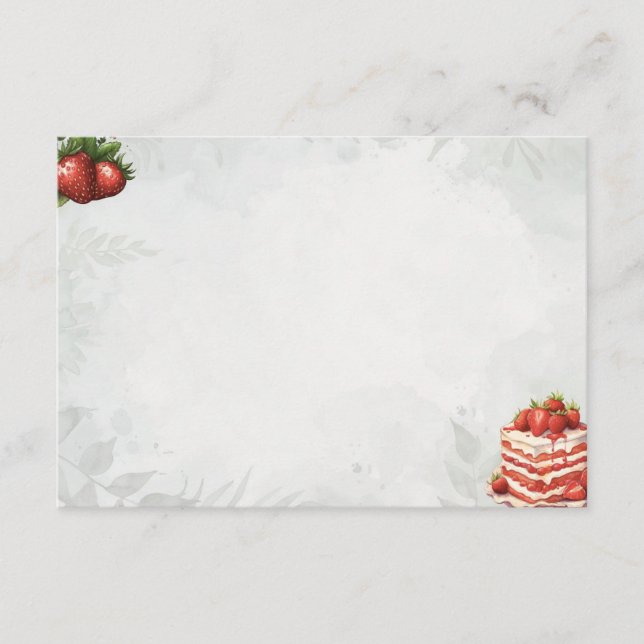 Strawberry Sweet Treat Basic Blank Recipe Card (Front)