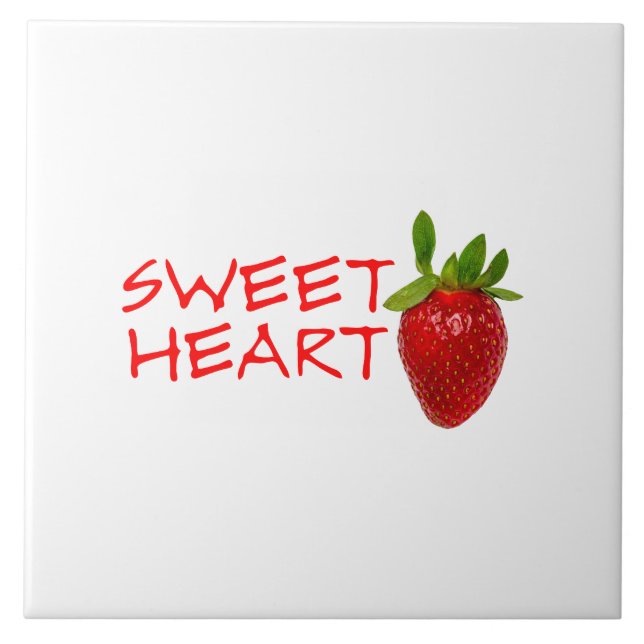 Strawberry Sweetheart Ceramic Tile (Front)