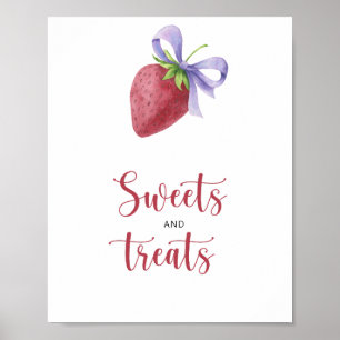 Strawberry - sweets and treats baby shower poster