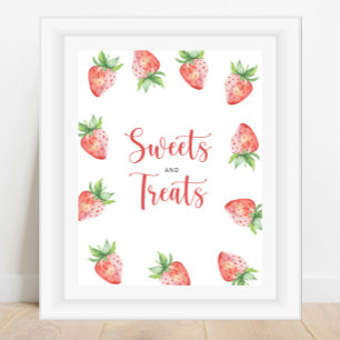 Strawberry - sweets and treats baby shower poster