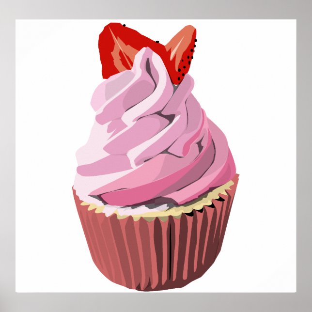 Strawberry swirl cupcake poster (Front)
