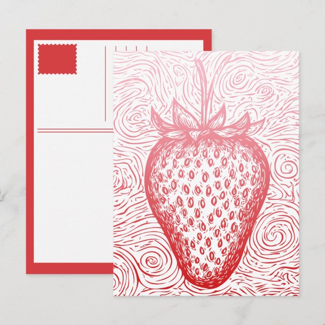strawberry swirls holiday postcard (Front/Back)