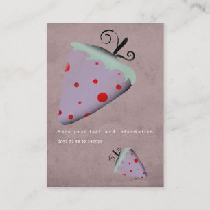 Strawberry swirls red polka dots business cards
