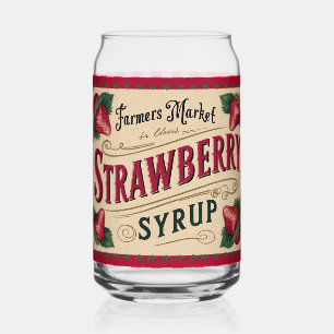 Strawberry syrup can glass