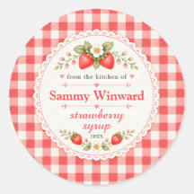 Strawberry Syrup Homemade Gift Label