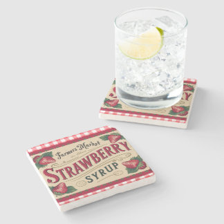 Strawberry syrup stone coaster