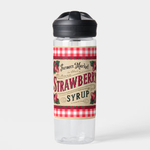 Strawberry syrup water bottle
