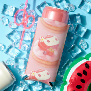 Strawberry Tart Illustration Seltzer Can Cooler