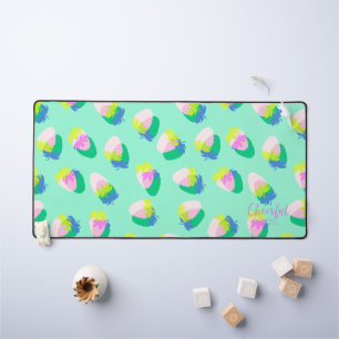 Strawberry Teal Desk Mat
