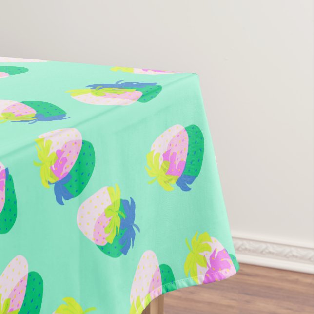 Strawberry Teal Tablecloth (In Situ)