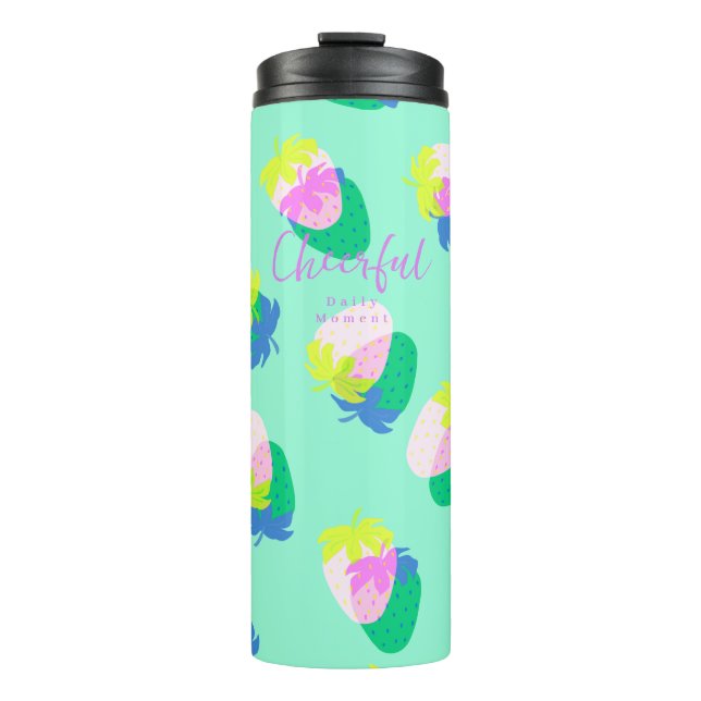 Strawberry Teal Thermal Tumbler (Front)