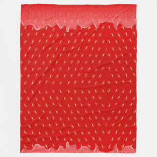Strawberry Textured Background Liquid Fruit Jam Fleece Blanket