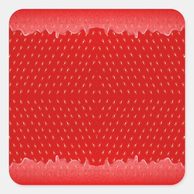 Strawberry Textured Background Liquid Fruit Jam    Square Sticker (Front)