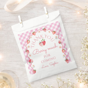 Strawberry Thank You Berry Much Thank You Card Favour Bag